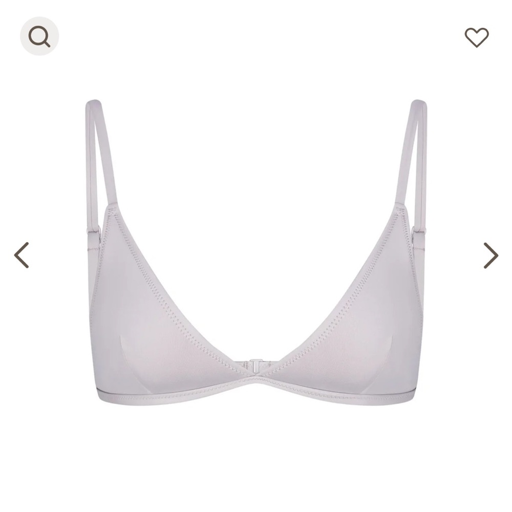 NWT - SKIMS - SIGNATURE SWIM ADJUSTABLE TRIANGLE TOP - SIZE L -  CHROME